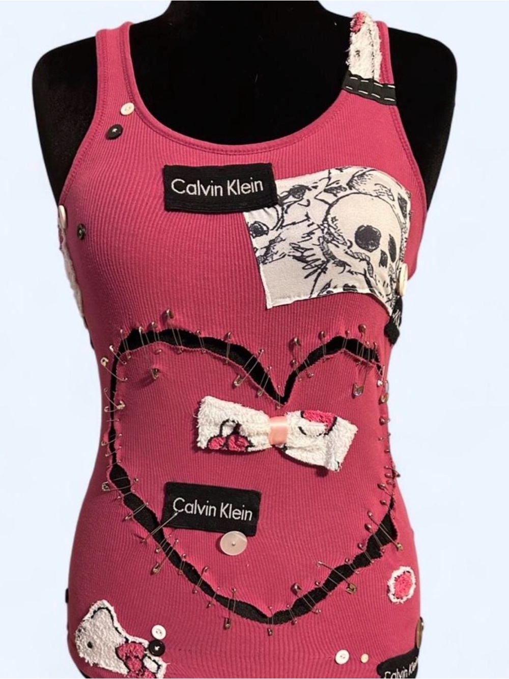 Pink Embellished Tank Top